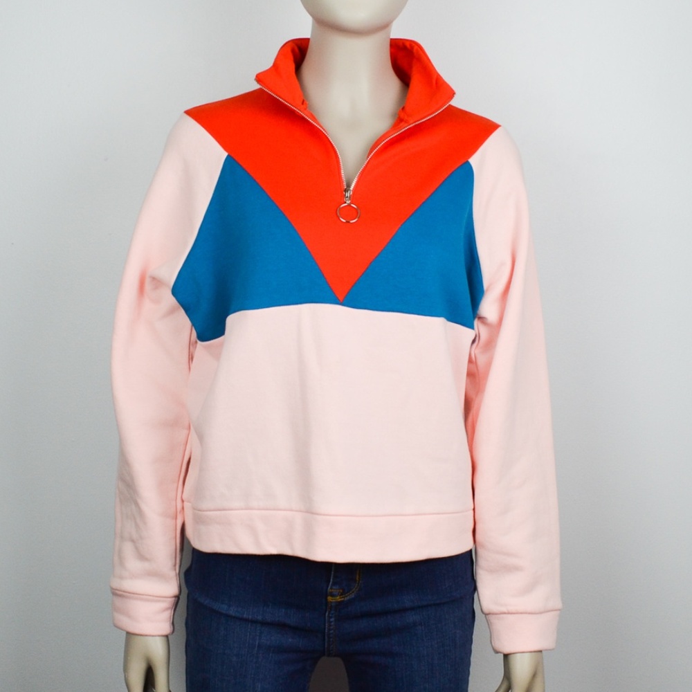 Color Block CR Quarter Zip Pullover